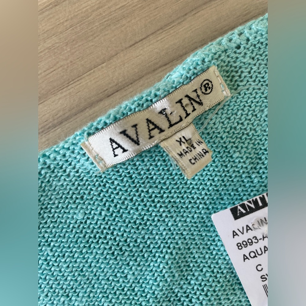 Avalin Women's Aqua V-Neck Sweater - Picture 6 of 8